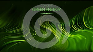 Green energy concept. Vector green technology background. Futuristic vector illustration.