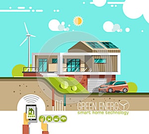 Green energy and eco friendly modern house