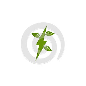 Green energy eco logo design vector template