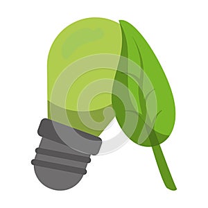 Green energy ecology lightbulb cartoon