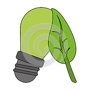 Green energy ecology lightbulb cartoon