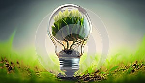 Green energy, Energy saving, and Environmental. Earth Day Concept. Generative Ai