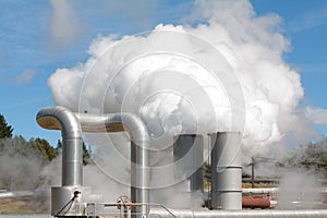 Green energy - geothermal power plant in New Zealand