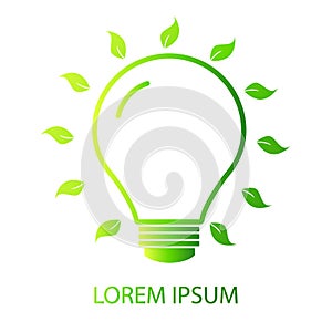 Green energy icon with plant bulb templates. Green concept. Safe idea. Eco-friendly concept