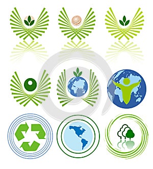 Green energy icon set
