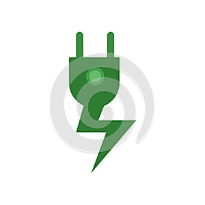 Green energy icon vector sign and symbol isolated on white background, Green energy logo concept