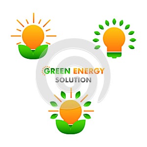 Green energy illustration. renewable and clean energy illustration design concept