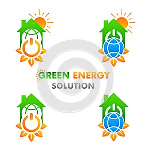 Green energy illustration. renewable and clean energy illustration design concept