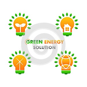 Green energy illustration. renewable and clean energy illustration design concept