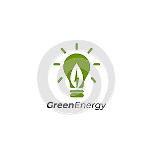 Green energy label product logo design template