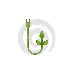 Green energy label product logo design template