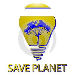 Green energy, light bulb. Ecological green energy concept. Save energy creative idea concept. Creative light bulb in flat style