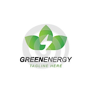 Green energy logo design vector template