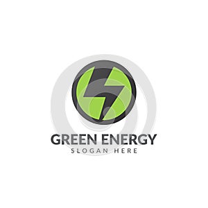 Green energy logo or icon vector design template