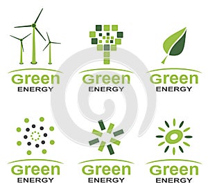 Green energy logo set