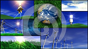 Green Energy and Nature Montage