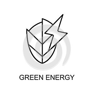 green energy outline icon. Element of enviroment protection icon with name for mobile concept and web apps. Thin line green energy