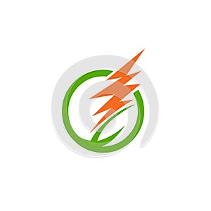 Green energy poer supply vector logo icon