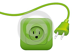 Green Energy Power Plug Socket