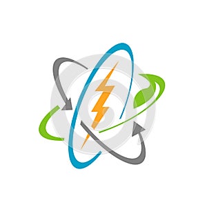 green energy renewable electricity logo vector illustrations