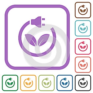 Green energy simple icons photo