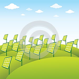 Green energy source solar panel background
