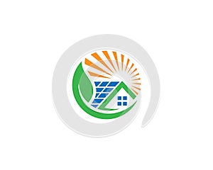 Green Energy Sun Solar Home Logo Design