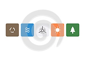 Green energy symbol icons
