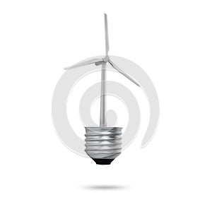 Green energy symbols ecology light bulb