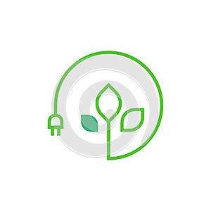 Green energy vector icon logo design