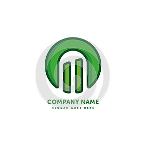 Green Energy Vector Logo. Abstract icon mark design template. Creative logotype concept element sign shape