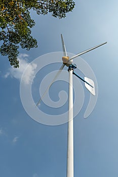 Green Energy Wind Turbine in running.