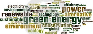 Green energy word cloud