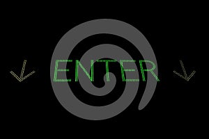 Green enter sign with arrows