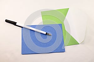 Green Envelope, Blue Card