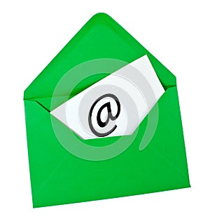 Green envelope with email symbol