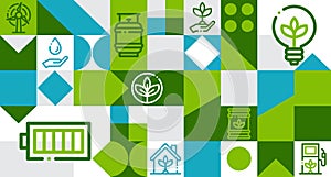 Green environment banner. Sustainable business or green company concept. Vector of nature. Ecology banner. Vector illustration