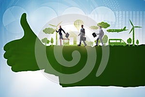 Green environment concept with business people