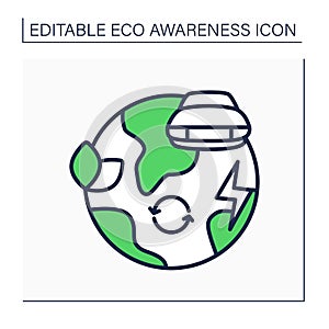 Green environment line icon