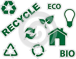Green environment and recycle icons