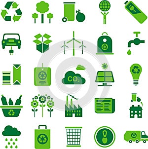 Green environment and recycle icons