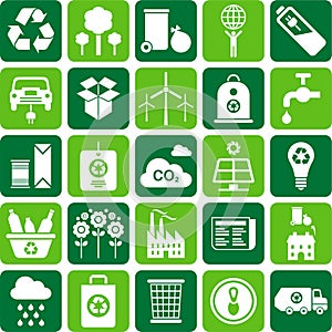 Green environment and recycle icons