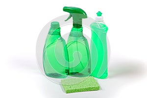 Green environmentally friendly cleaning products