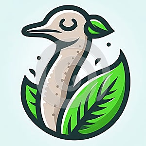 Green Ethical Emblem an Ostrich