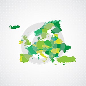 Green Europe Map Background Vector illustration