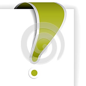 Green exclamation mark with white border