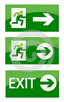 Green exit emergency sign