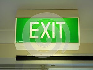 Green exit sign