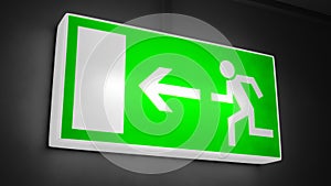 Green exit sign light