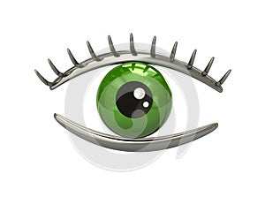 Green Eye Icon 3d illustration